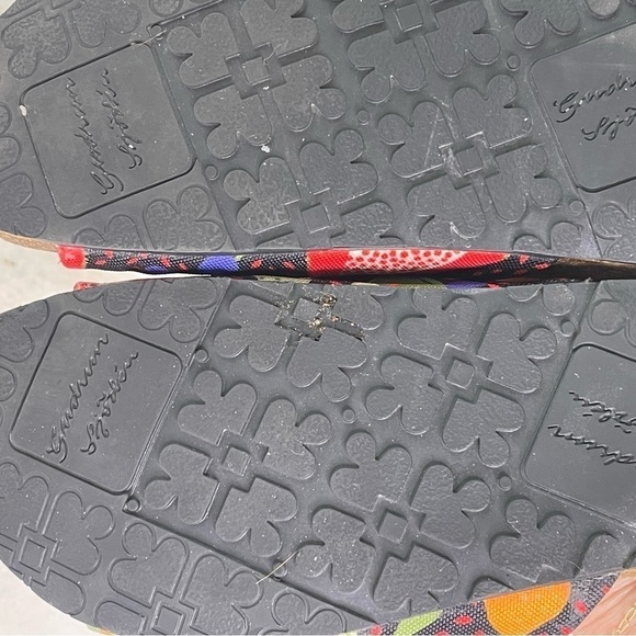 Gudrun Sjoden sandals slides fruit print sz EU 37 or 7 cork bottom Swedish - Picture 5 of 7